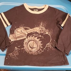 The children's place, long sleeve tee, black, boys 3t